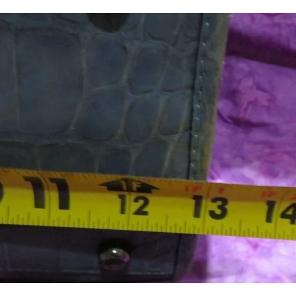 SOLD Coach Rhyder Limited Edition rare dusty blue Croc Embossed Denim Leather - Picture 15 of 16